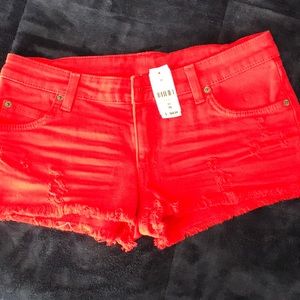 LF Carmar Red denim shorts